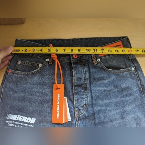 Heron Preston Blue Wide Leg Jeans - Picture 14 of 16